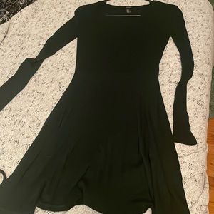 Dark green dress - deep v neck